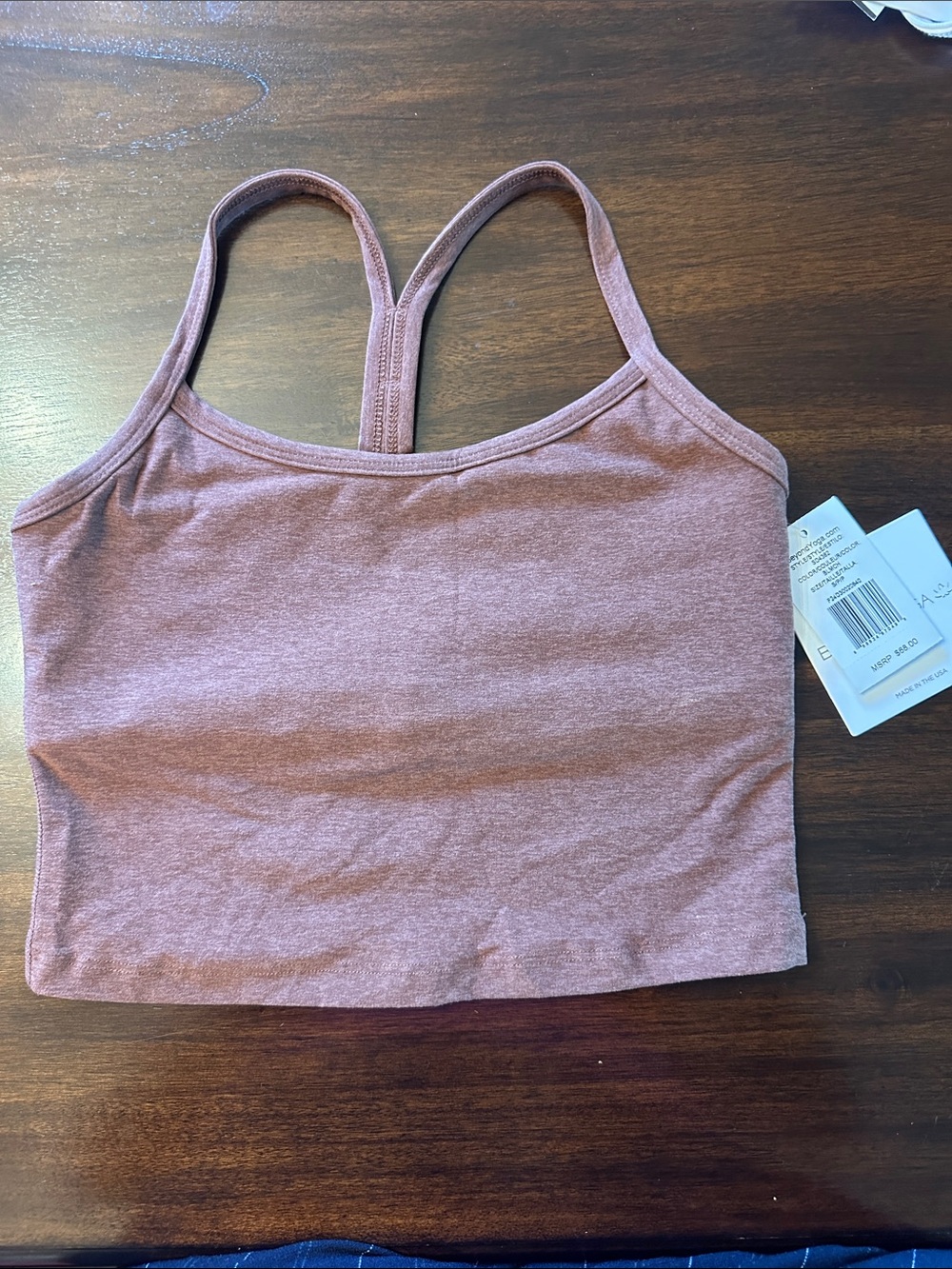 Beyond Yoga Dusty Rose Cropped Racerback Tank